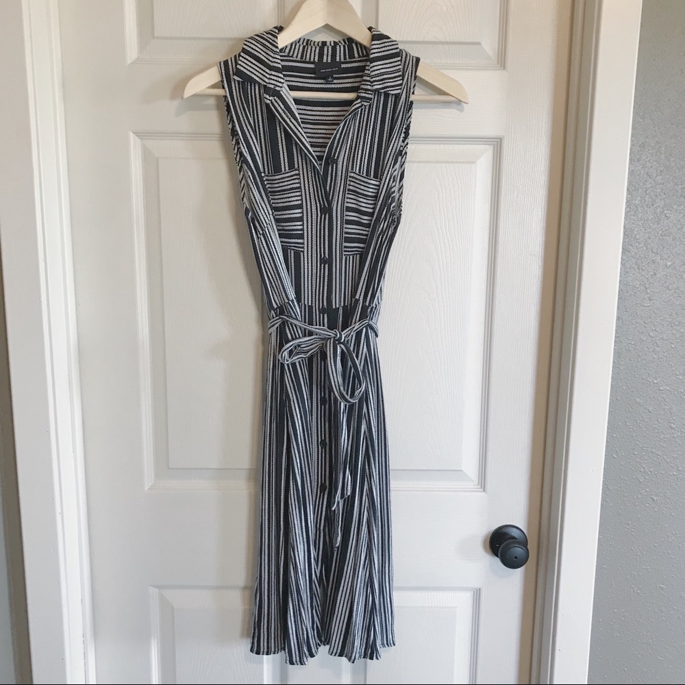 Who What Wear button down dress black/white sz med